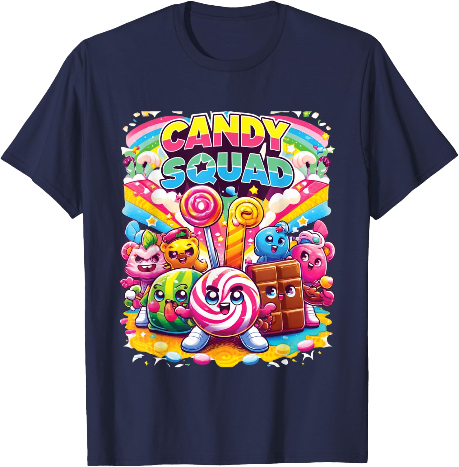 Candyland Party Candy Squad Colorful Candy For Kids Sweetie T-Shirt - T-Shirt | Navy