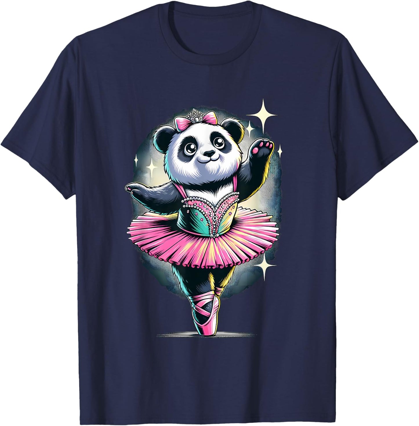 Ballerina Panda Dancing T-Shirt - T-Shirt | Navy