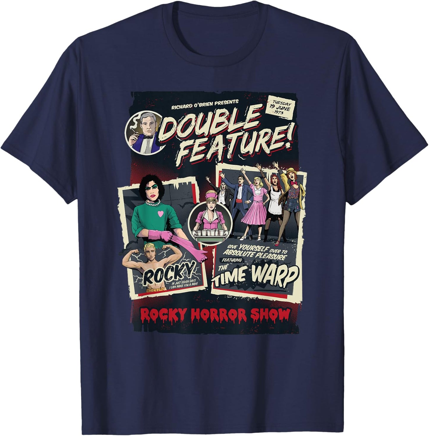 Rocky Horror Show Double Feature Posters T-Shirt - T-Shirt | Navy