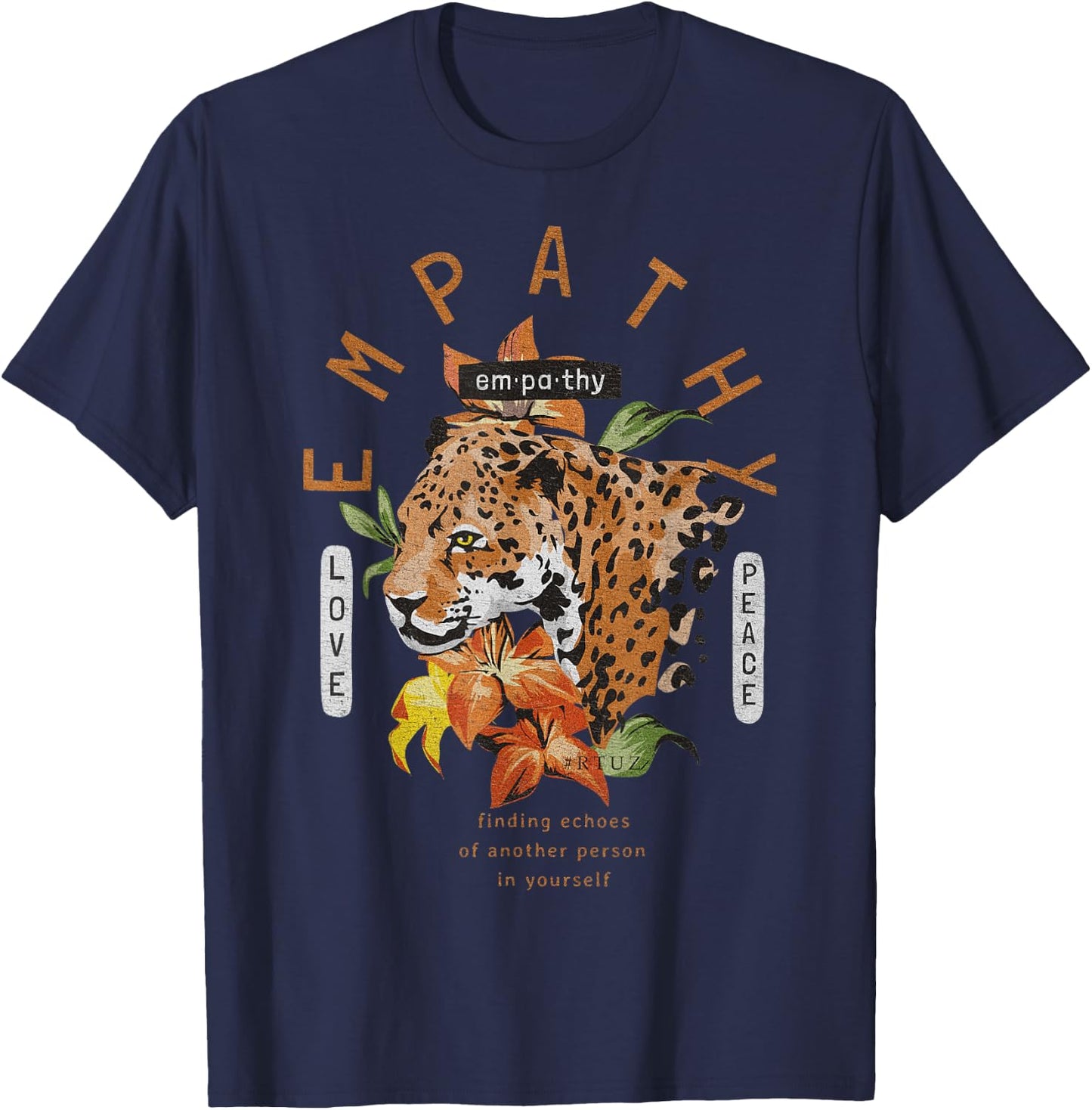 Hip Hop Y2K Vintage Hipster Edgy Urban Streetwear Tiger Men Women Girls Kids T-Shirt - T-Shirt | Navy