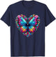 Butterfly Love Colorful Butterflies Art Beautiful Garden T-Shirt - T-Shirt | Navy