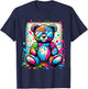 Colorful Teddy Bear with Sunglasses T-Shirt - T-Shirt | Navy