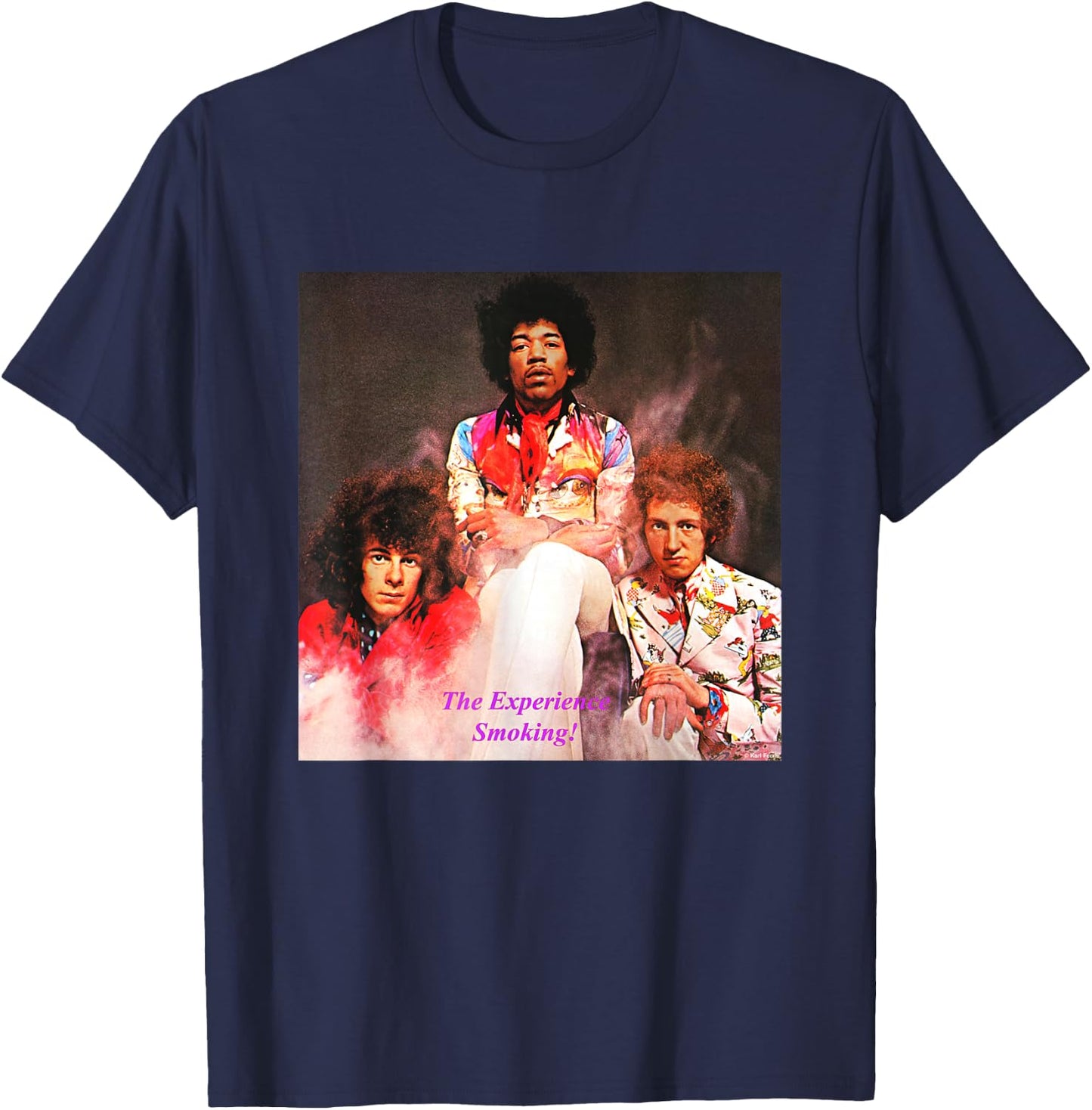 Karl Ferris Electric Ladyland Jimi Hendrix Smoking T-Shirt - T-Shirt | Navy