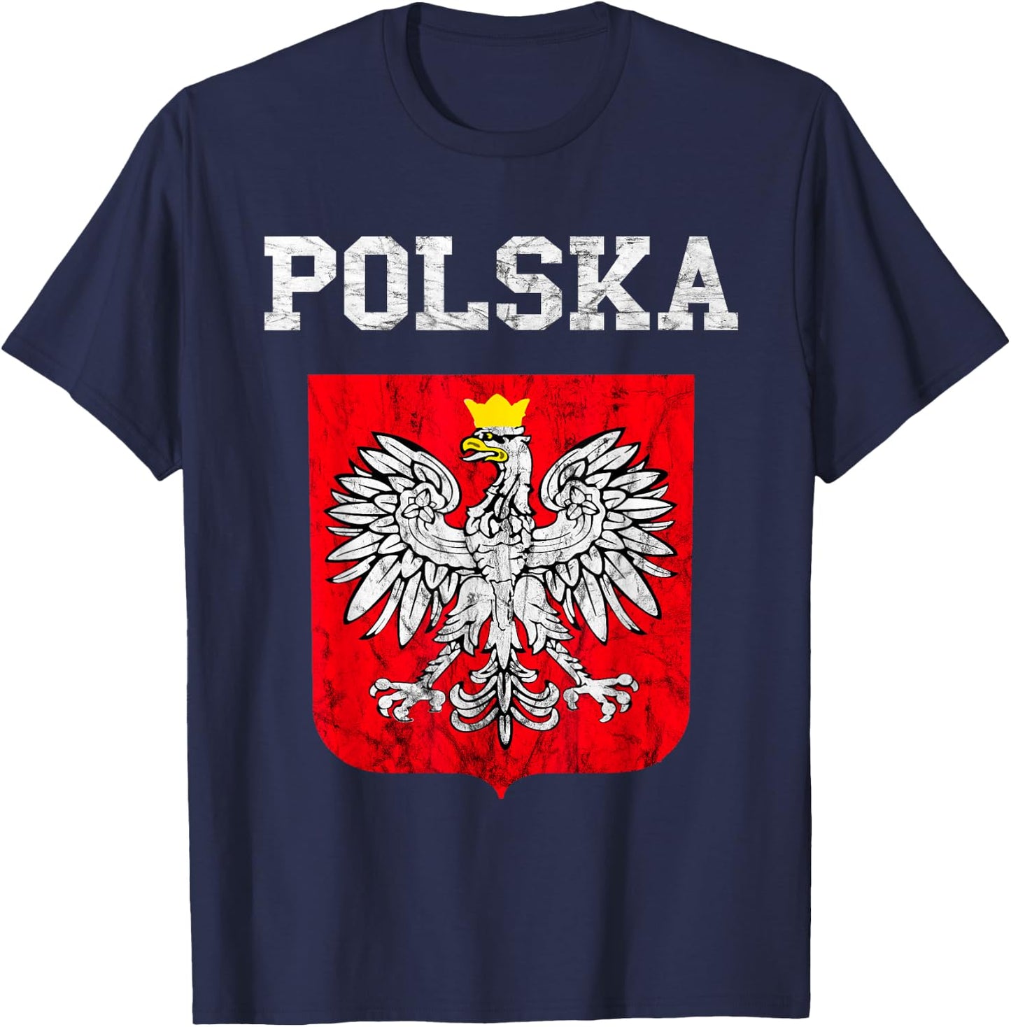 Polska Poland Eagle Polish Pride Poland Travel Pole Roots T-Shirt - T-Shirt | Navy