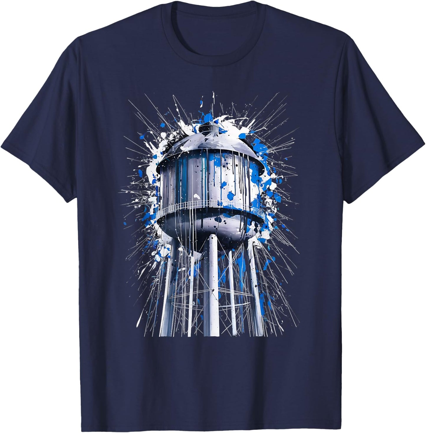 Water Tower Art Splatter Design for Urban Style Fans T-Shirt - T-Shirt | Navy