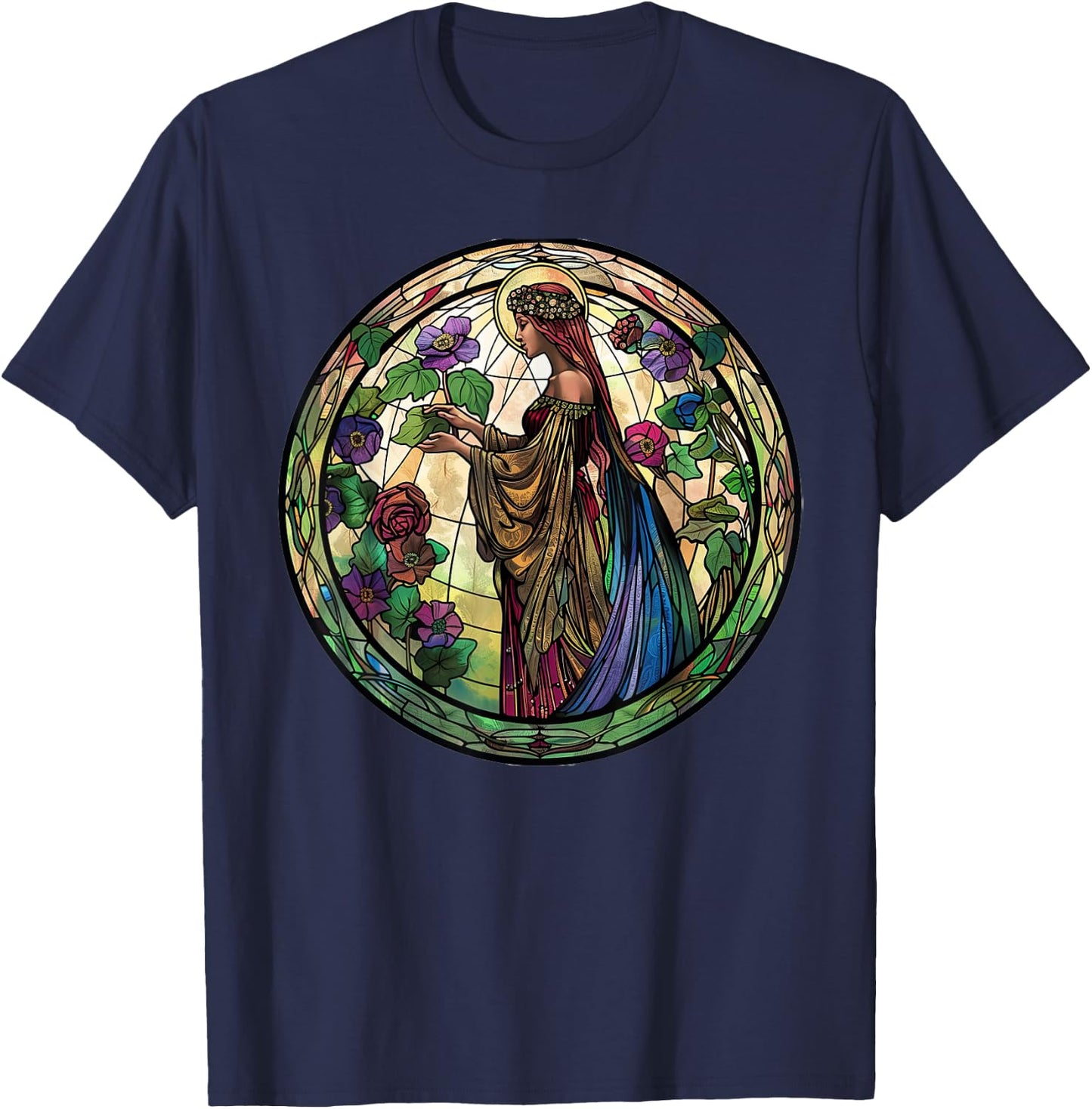 Persephone Stained Glass T-Shirt - T-Shirt | Navy