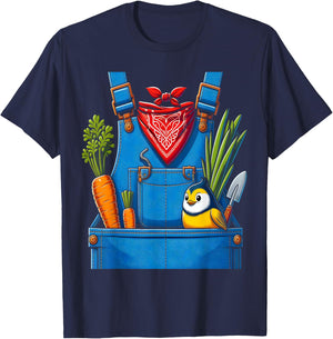 Funny Farmer Costume Halloween Simple Cute Farm Women Men T-Shirt - T-Shirt | Navy