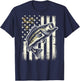 American Flag Camo Bass Fish Fishing T-Shirt - T-Shirt | Navy