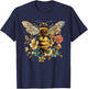 Retro Floral Bee T-Shirt - T-Shirt | Navy