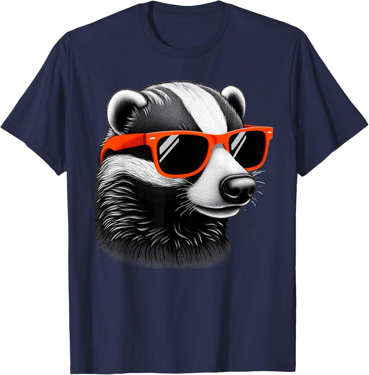 Cool Honey Badger Wearing Sunglasses Graphic Art Women Kids T-Shirt - T-Shirt | Navy