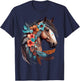 Floral Wild Horse Country Horse Riding T-Shirt - T-Shirt | Navy