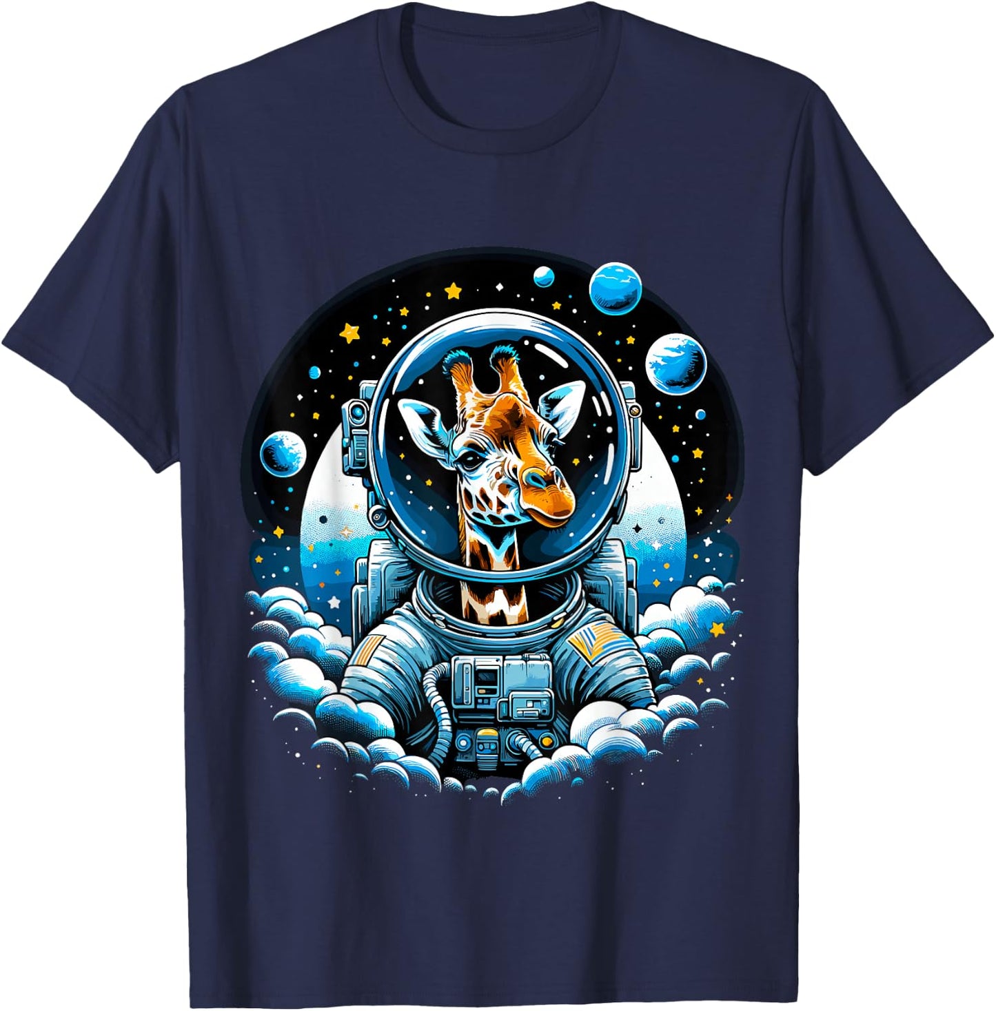 Astronaut Giraffe T-Shirt - T-Shirt | Navy