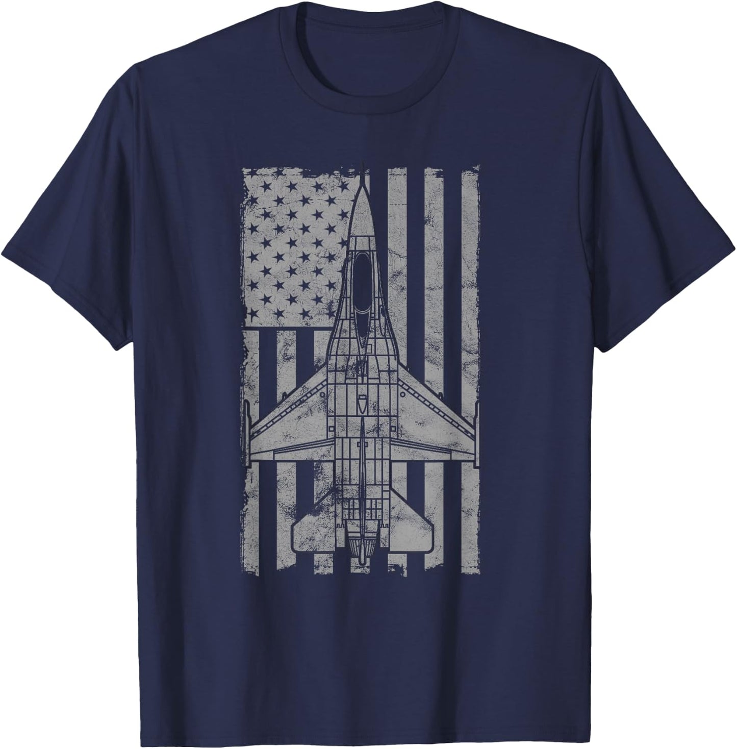 F-16 "Viper" Jet Fighter Vintage Flag T-Shirt - T-Shirt | Navy