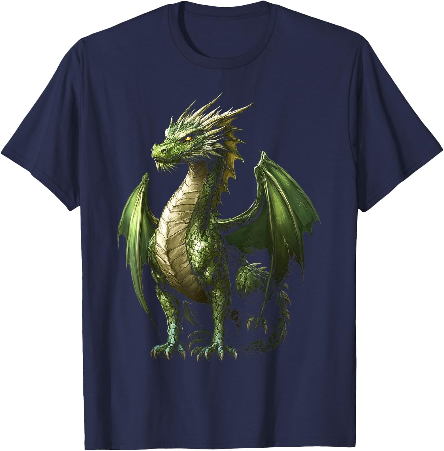 Green Dragon Motif Mythical Art Green Dragon T-Shirt - T-Shirt | Navy