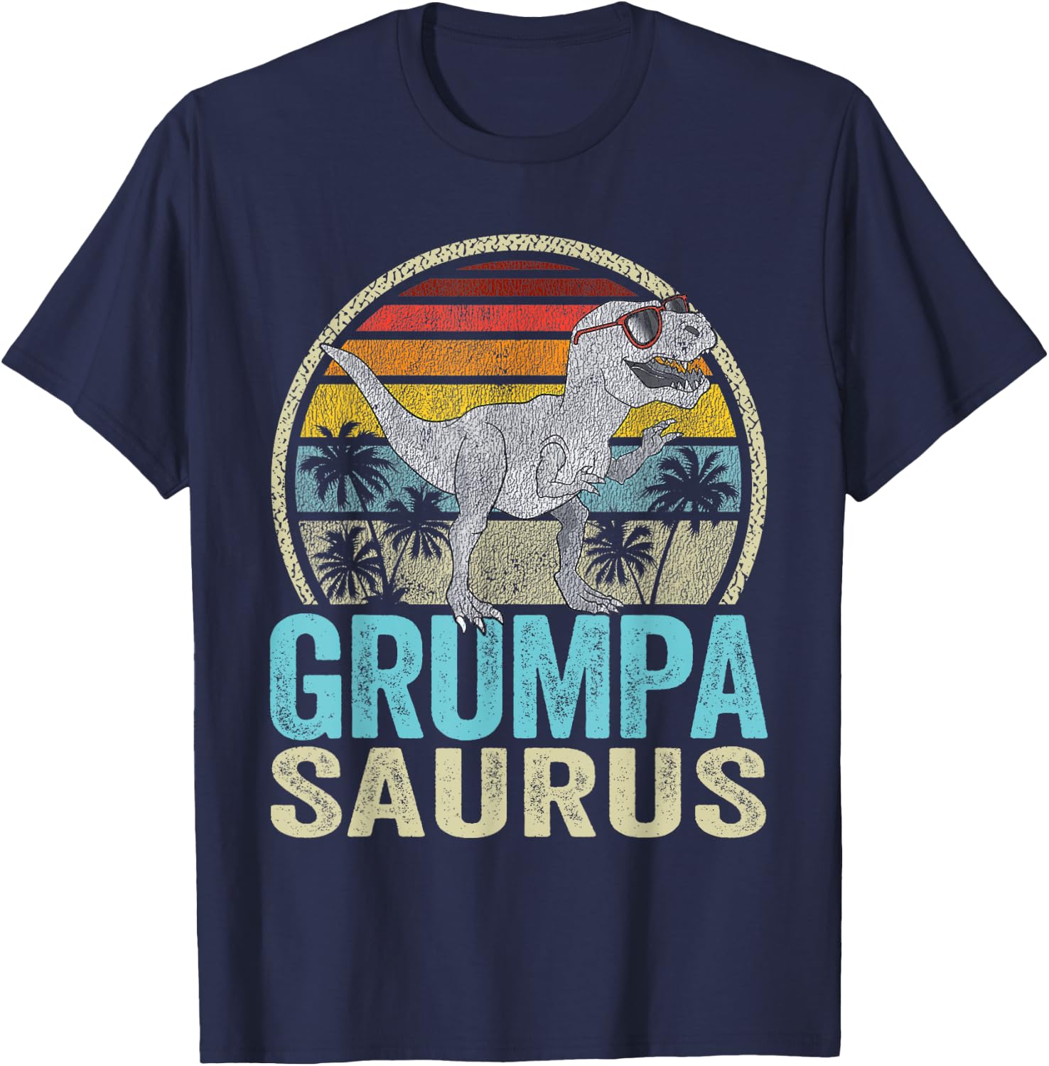 GrumpaSaurus T Rex Dinosaur Saurus Family Matching T-Shirt - T-Shirt | Navy