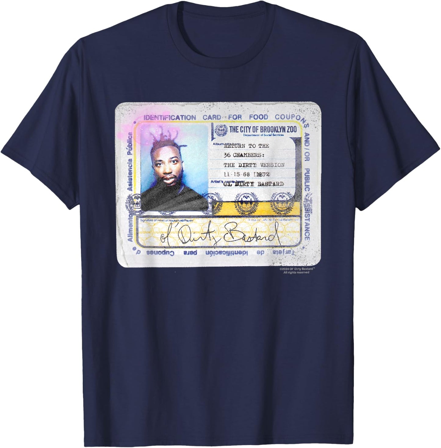 ODB Ol Dirty Ba-ard ID Return 36 Chambers Brooklyn Zoo Raw T-Shirt - T-Shirt | Navy