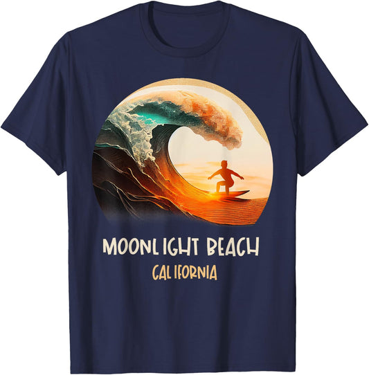 Moonlight Beach California T-Shirt - T-Shirt | Navy