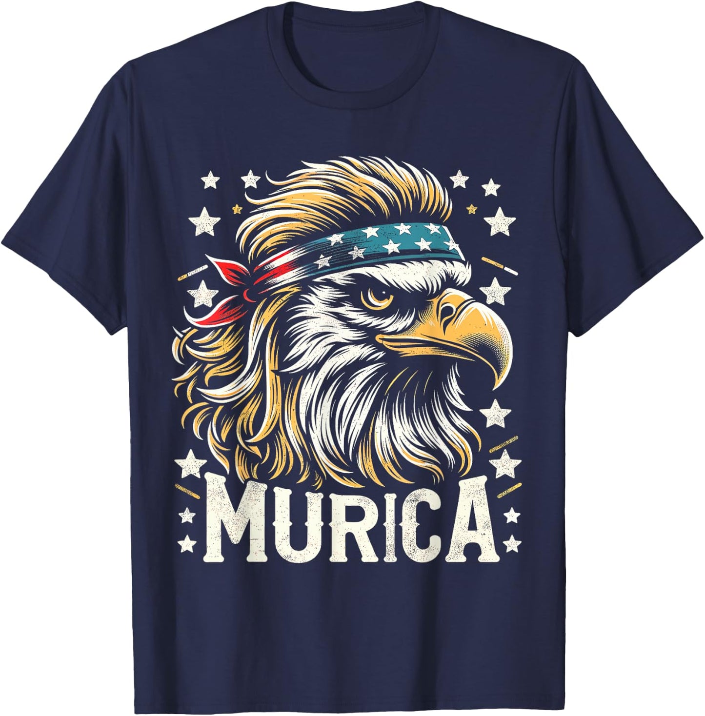 4th of July Patriotic Funny Eagle July 4th USA Murica T-Shirt - T-Shirt | Navy