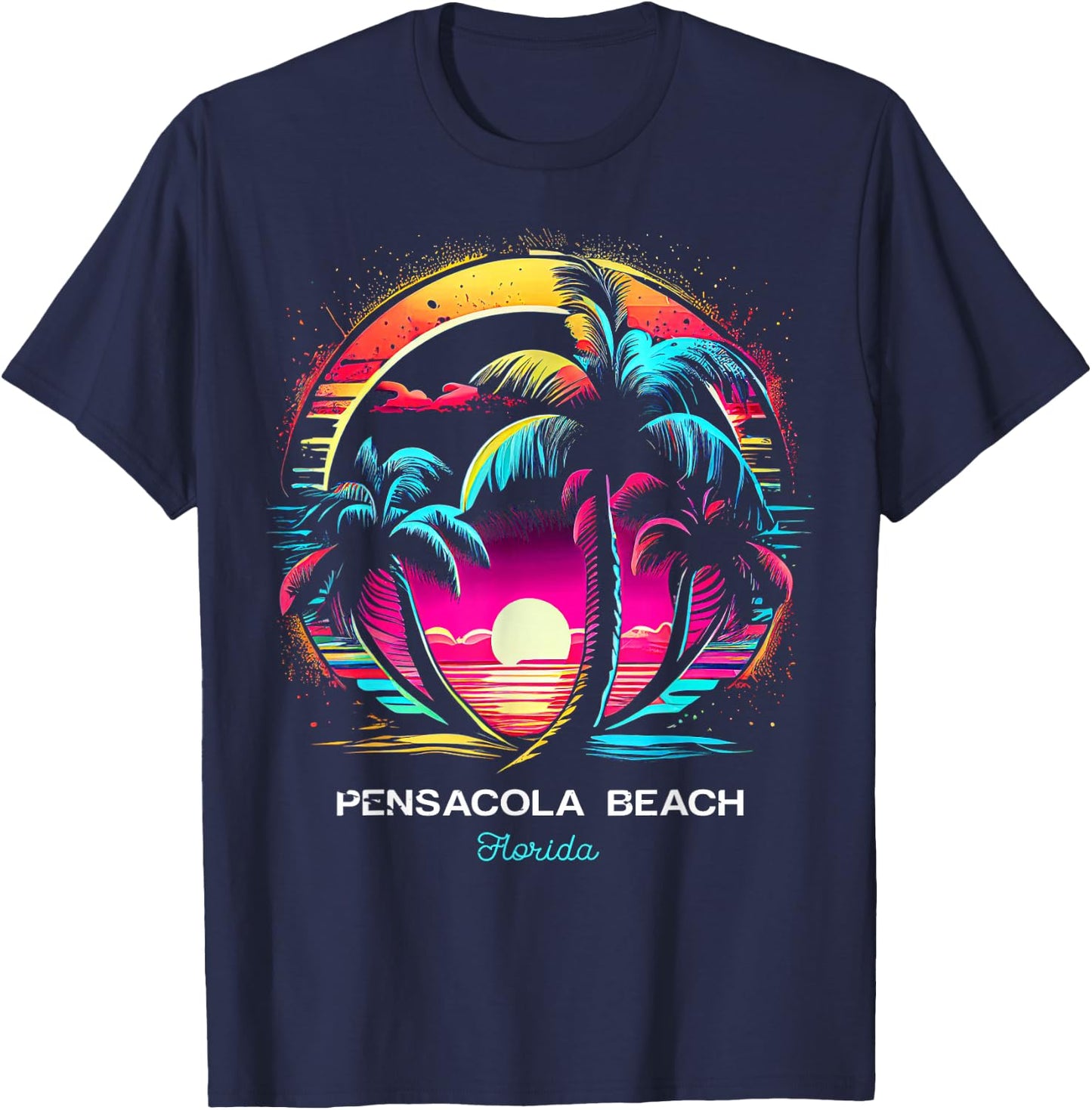 Pensacola Beach Florida T-Shirt - T-Shirt | Navy