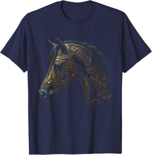Horse artwork, horse motif, horse riding, animals, horse T-Shirt - T-Shirt | Navy