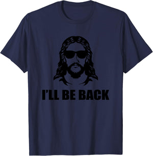 Jesus Christ Design - I´ll Be Back - Jesus T-Shirt - T-Shirt | Navy