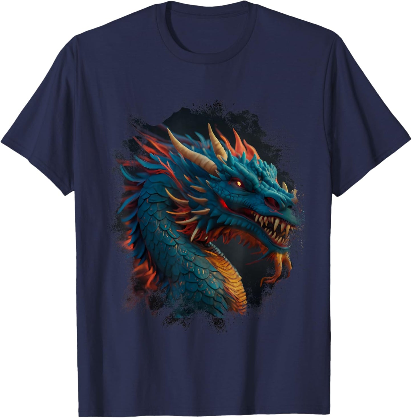 Dragon Chinese Mythical Creature Japanese T-Shirt - T-Shirt | Navy