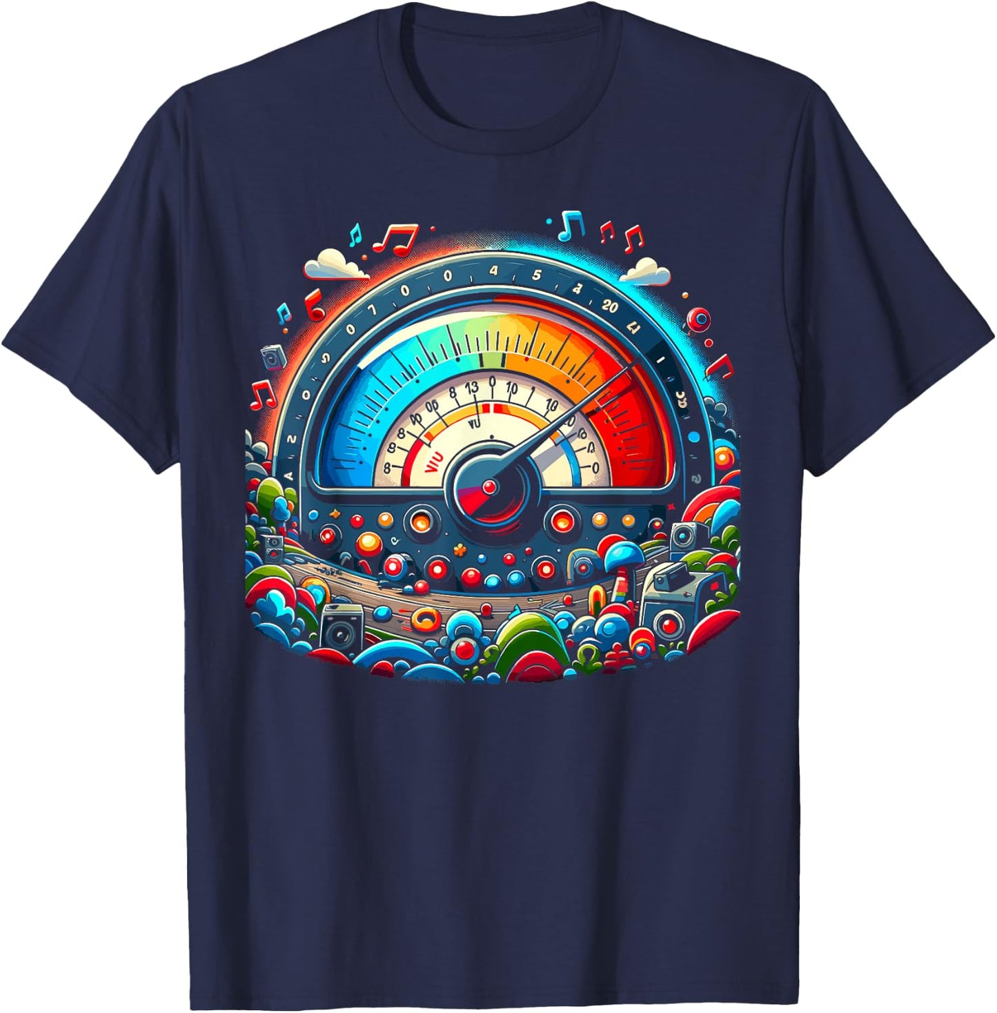 VU Meter Audiopile Analog Music Sound Engineer T-Shirt - T-Shirt | Navy
