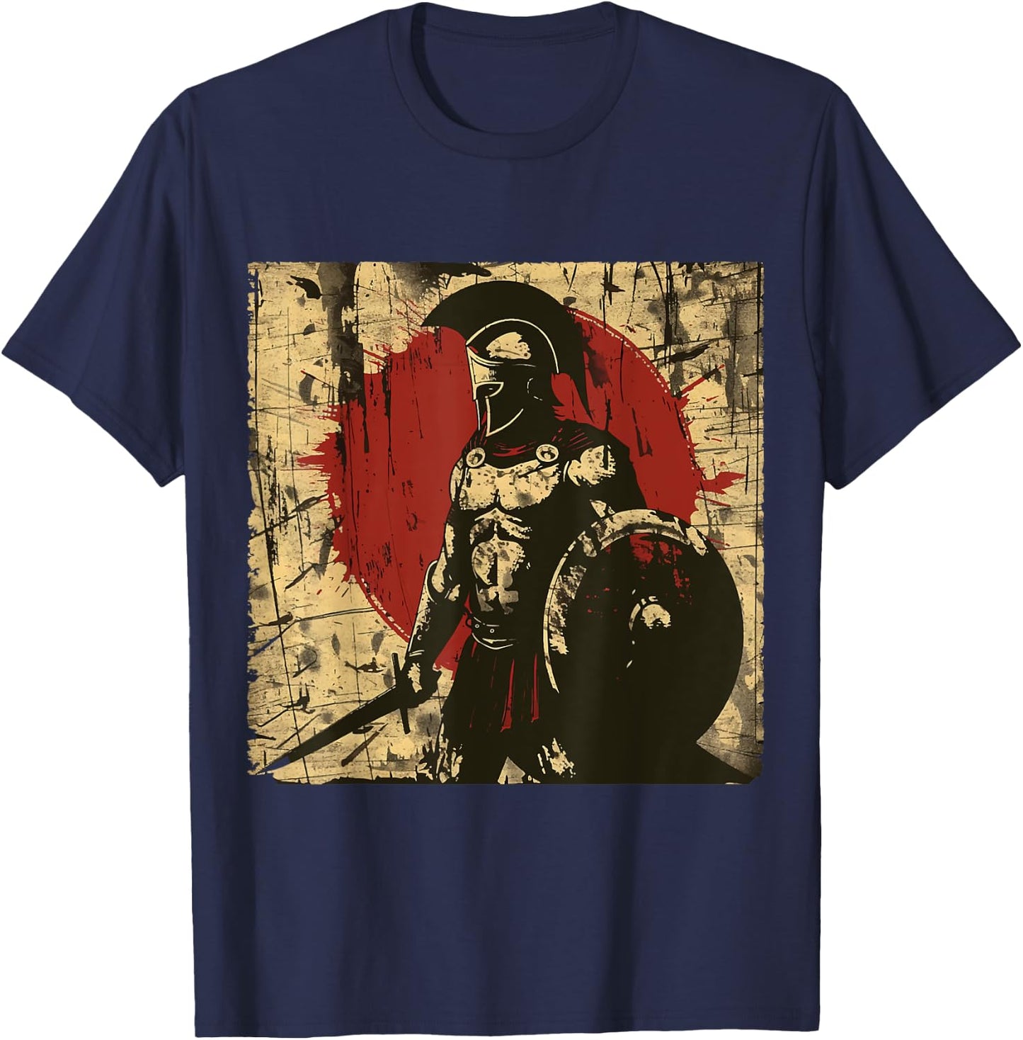 Sparta Spartan Fighter Helmet Greeks Leonidas Sparta T-Shirt - T-Shirt | Navy