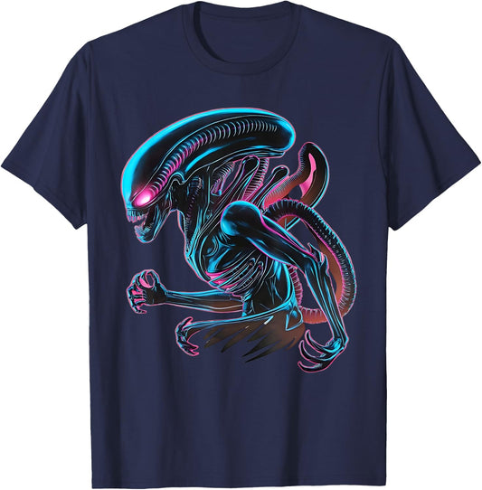 Illustrated poster with Alien Xenomorph Alien 45th Anniversa T-Shirt - T-Shirt | Navy