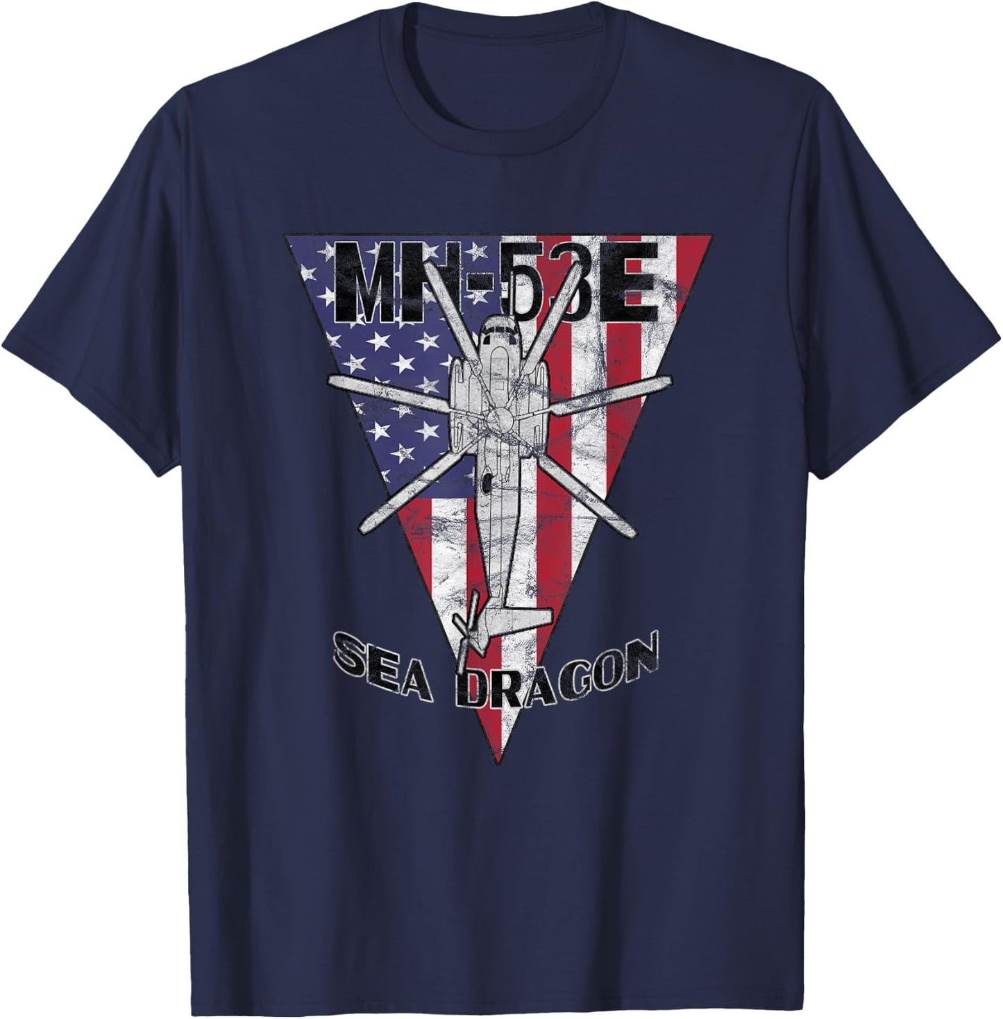 MH-53E Sea Dragon Military Helicopter Patriotic Vintage T-Shirt - T-Shirt | Navy