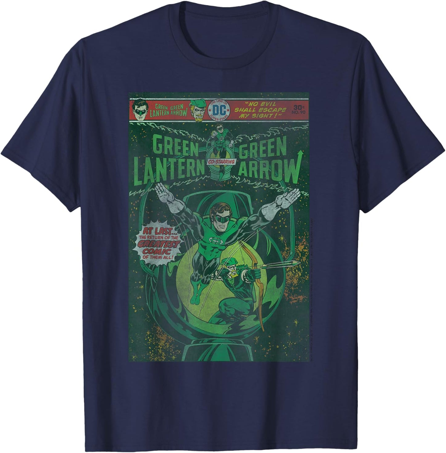 DC Comics Green Lantern and Green Arrow Comic Cover Small T-Shirt - T-Shirt | Navy