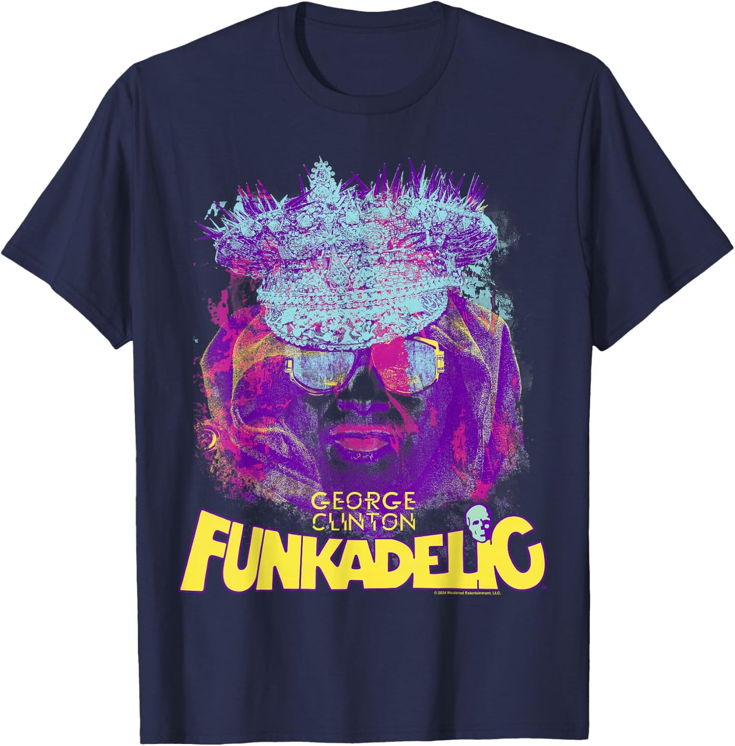 George Clinton Crown and Sunglasses T-Shirt - T-Shirt | Navy