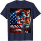 American Flag Tiger Women Men T-Shirt - T-Shirt | Navy