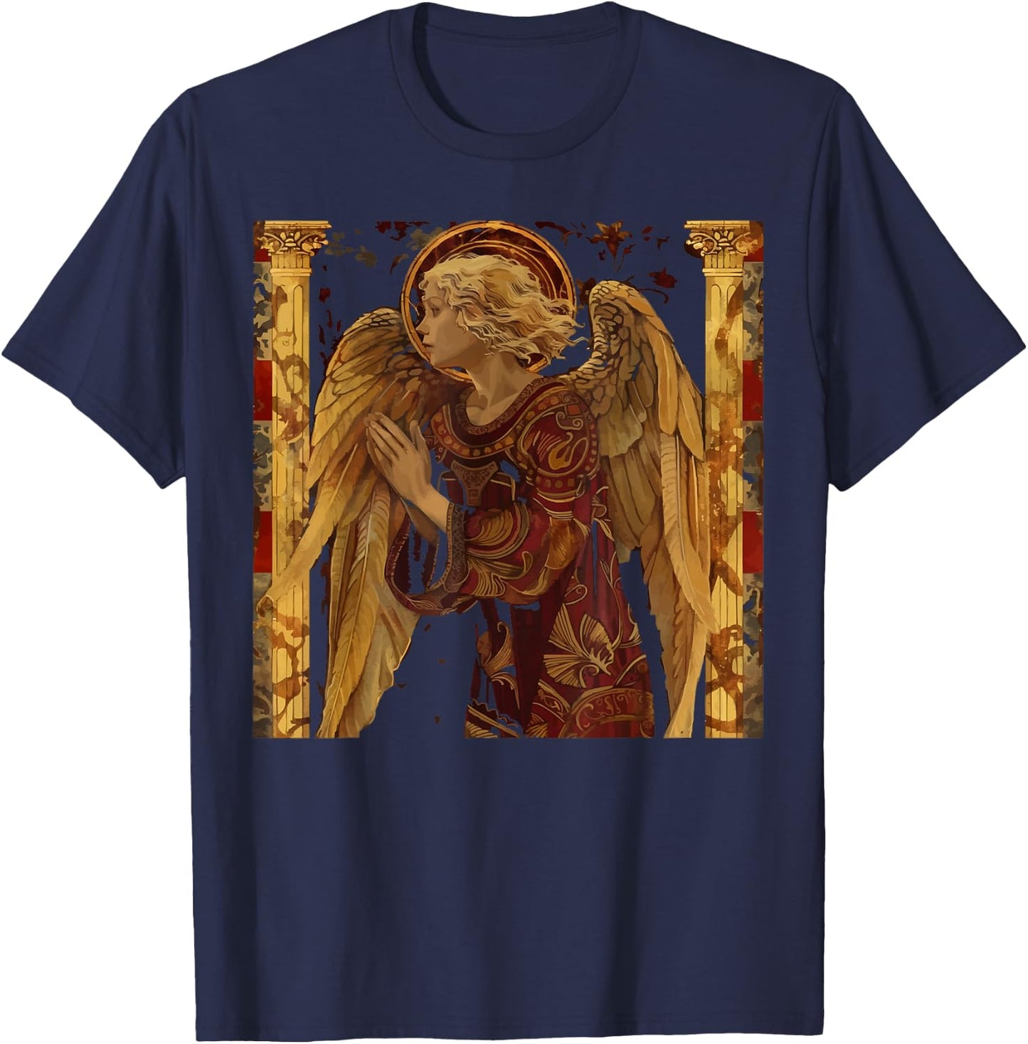 Archangel Gabriel Catholic Christianity Guardian Angel T-Shirt - T-Shirt | Navy