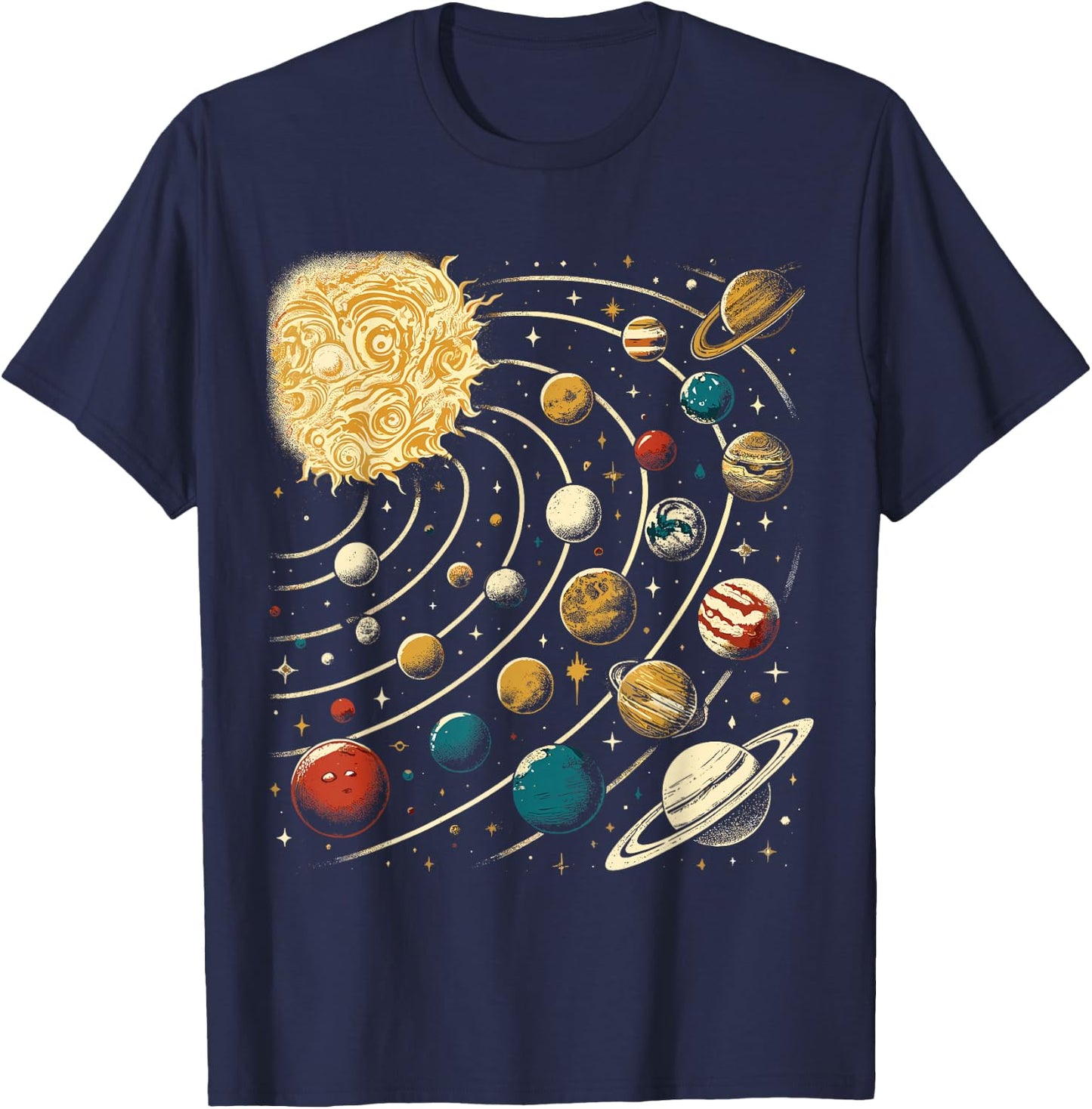Solar System Planets Girls Boys Astronomy Space T-Shirt - T-Shirt | Navy