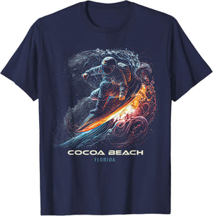 Cocoa Beach Florida Surfing Surfboard T-Shirt - T-Shirt | Navy