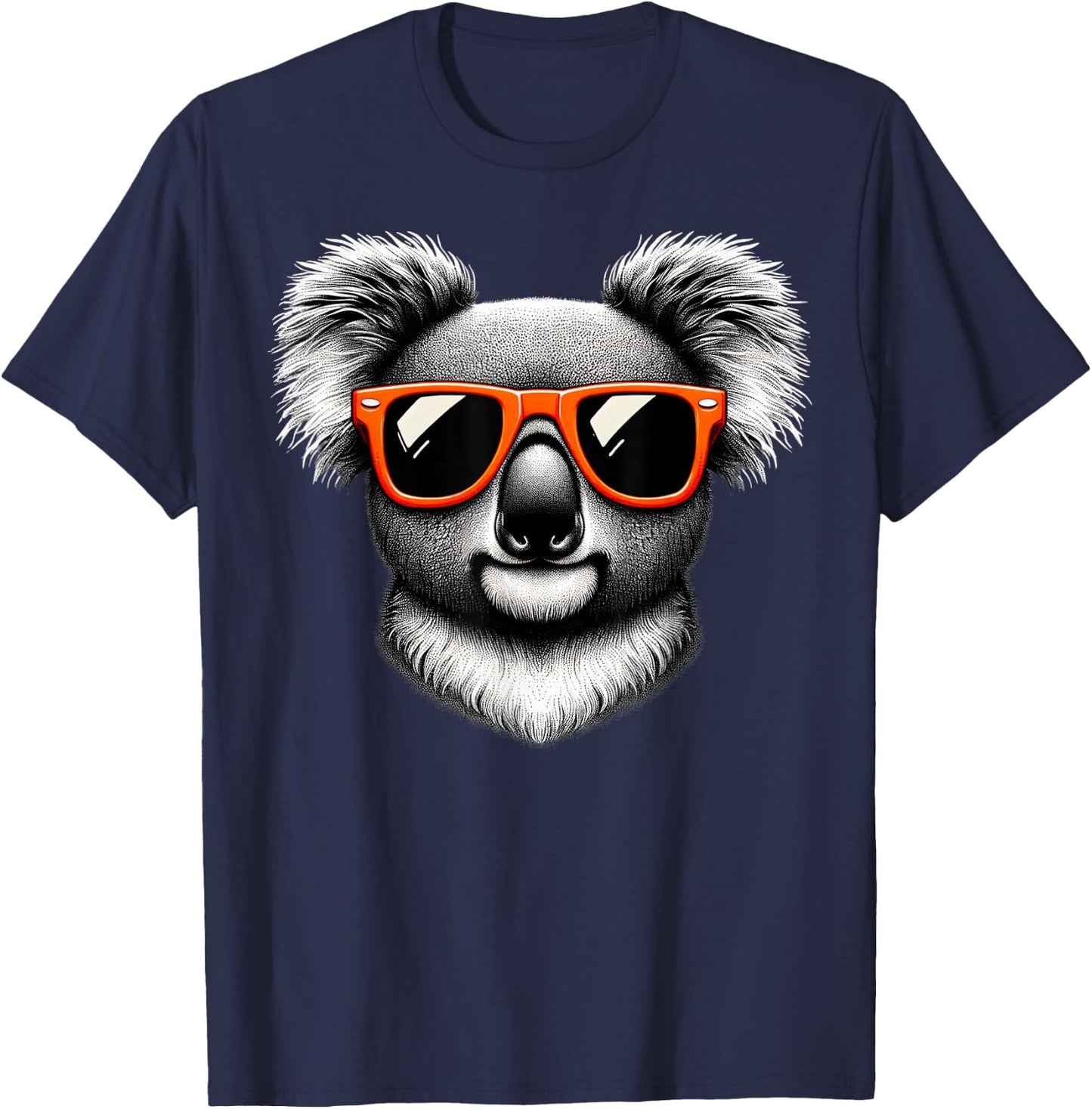 Cool Koala Wearing Sunglasses Graphic Art T-Shirt - T-Shirt | Navy