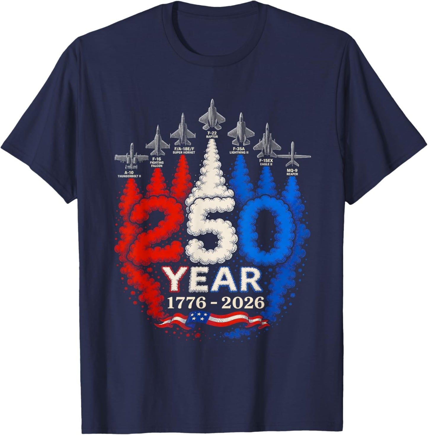 250 Anniversary USA 250th American 250 Years 4th July 2026 T-Shirt - T-Shirt | Navy