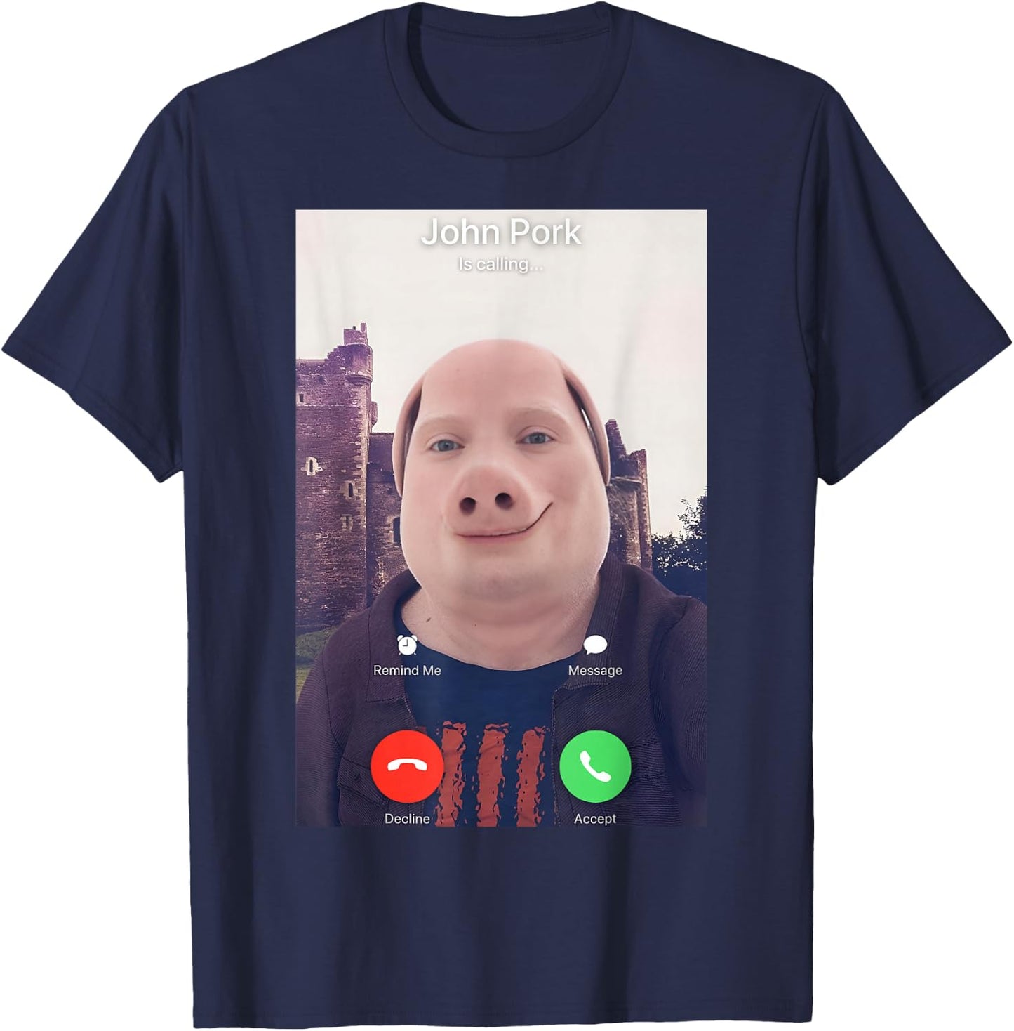 John Pork is Calling T-Shirt - T-Shirt | Navy