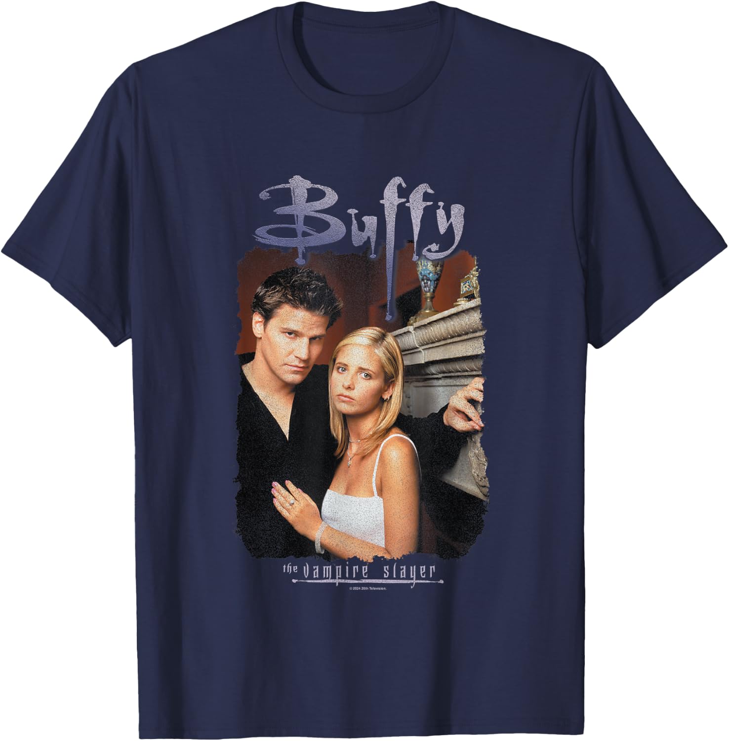 Buffy The Vampire Slayer Buffy & Angel Doomed Love Portrait T-Shirt - T-Shirt | Navy