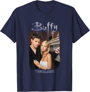 Buffy The Vampire Slayer Buffy & Angel Doomed Love Portrait T-Shirt - T-Shirt | Navy