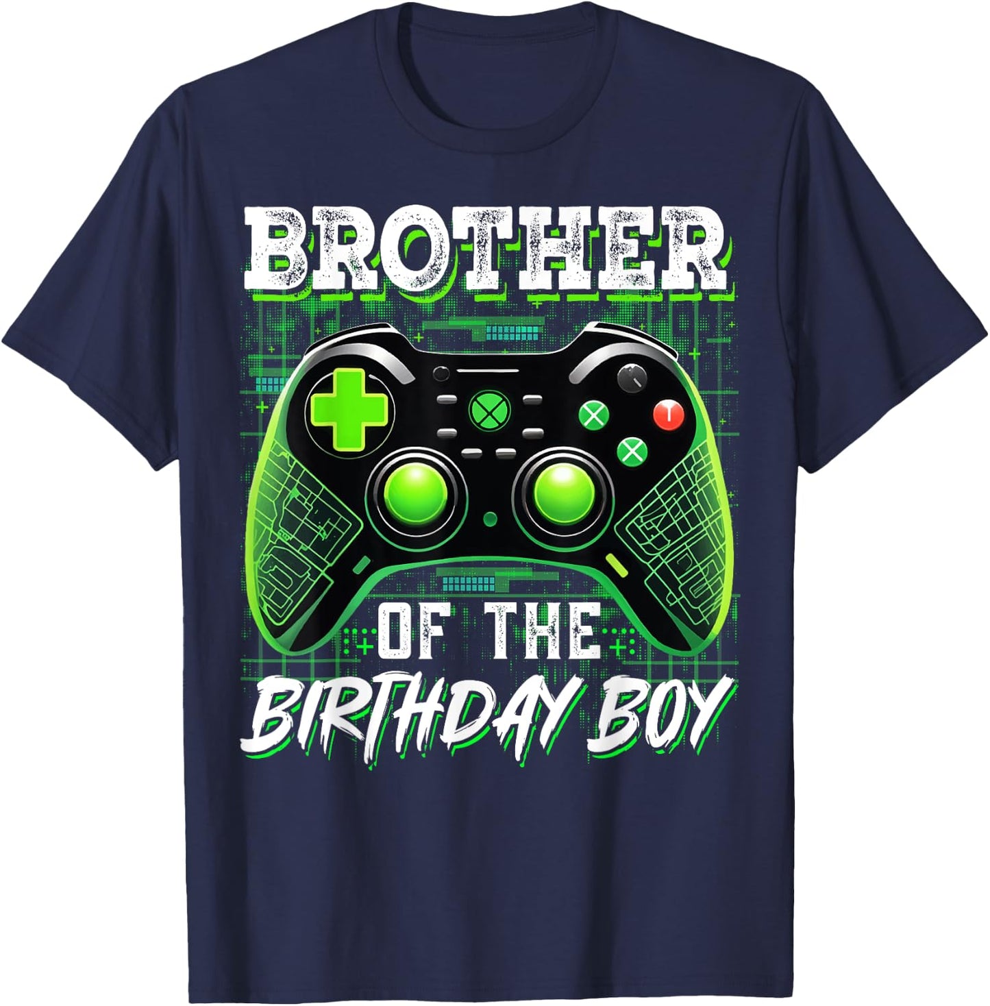 Brother Of The Birthday Boy Matching Video Gamer Birthday T-Shirt - T-Shirt | Navy
