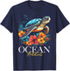 Sea Turtle Flowers Ocean Scuba Diving Diver Surfer Souvenir T-Shirt - T-Shirt | Navy