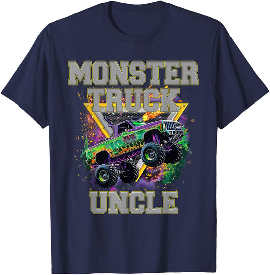 Monster Truck Uncle Monster Truck Are My Jam Truck Lovers T-Shirt - T-Shirt | Navy
