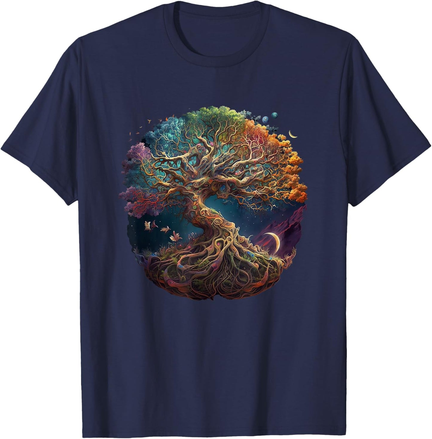 Tree Of Life Gift The Tree Of Life Meditation T-Shirt - T-Shirt | Navy