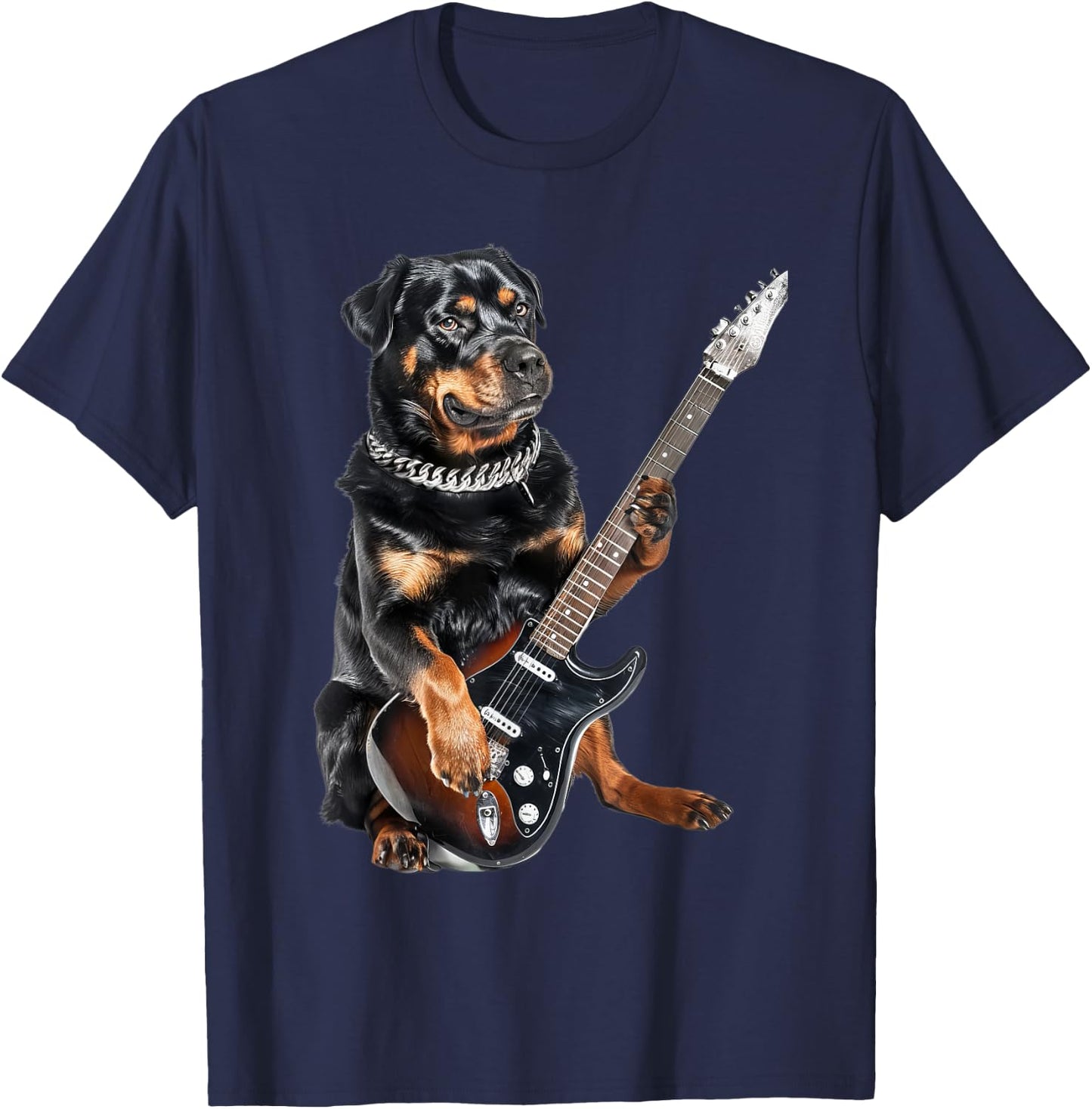 Rottweiler Guitar T-Shirt - T-Shirt | Navy