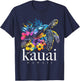 Kauai Hawaii Sea Turtle Hawaiian Diving Surfer Souvenir T-Shirt - T-Shirt | Navy