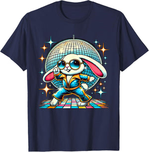 Aesthetic Bunny Disco T-Shirt - T-Shirt | Navy
