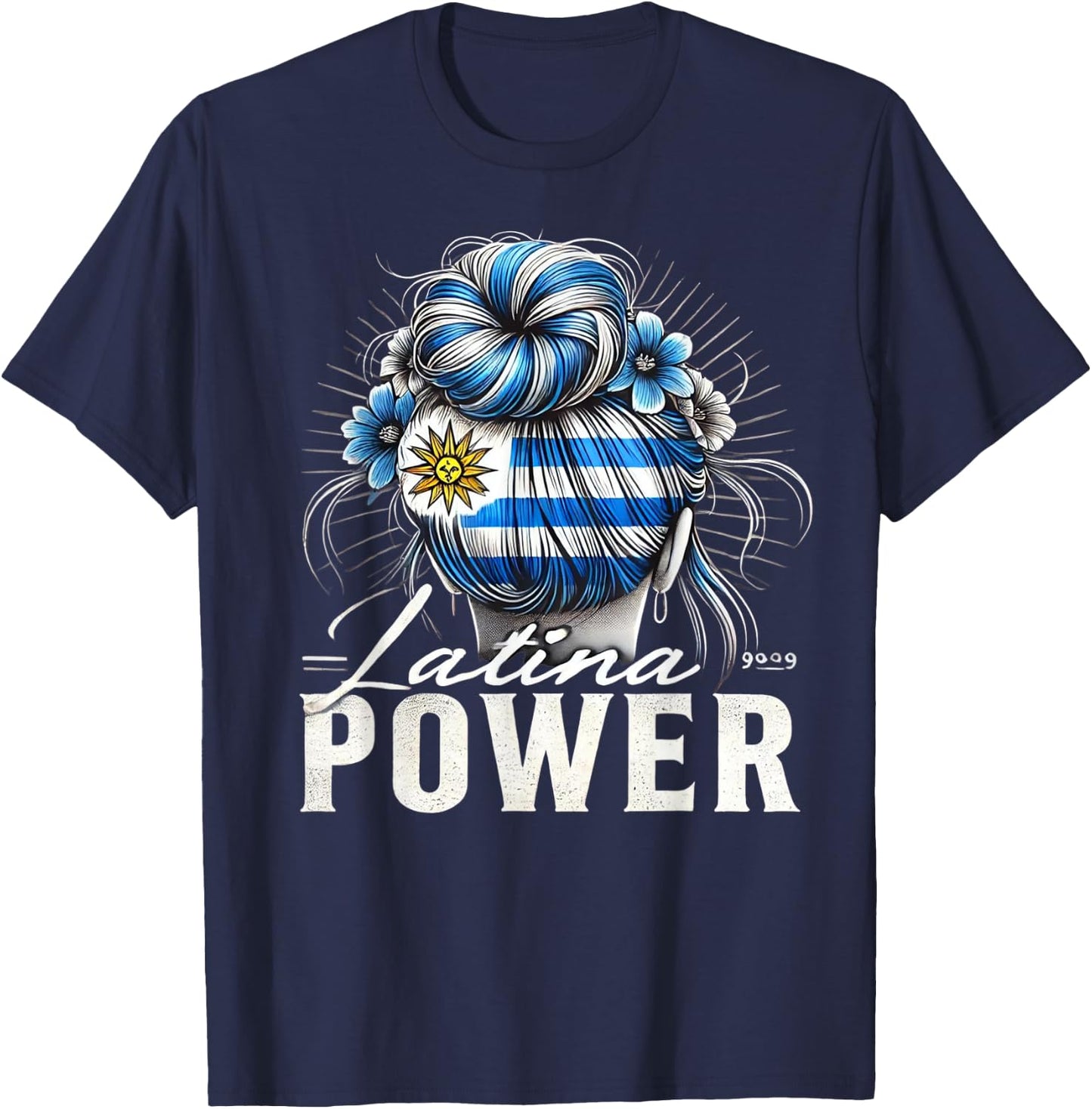 Hispanic Heritage Month Latina Power Uruguay Flag Women T-Shirt - T-Shirt | Navy
