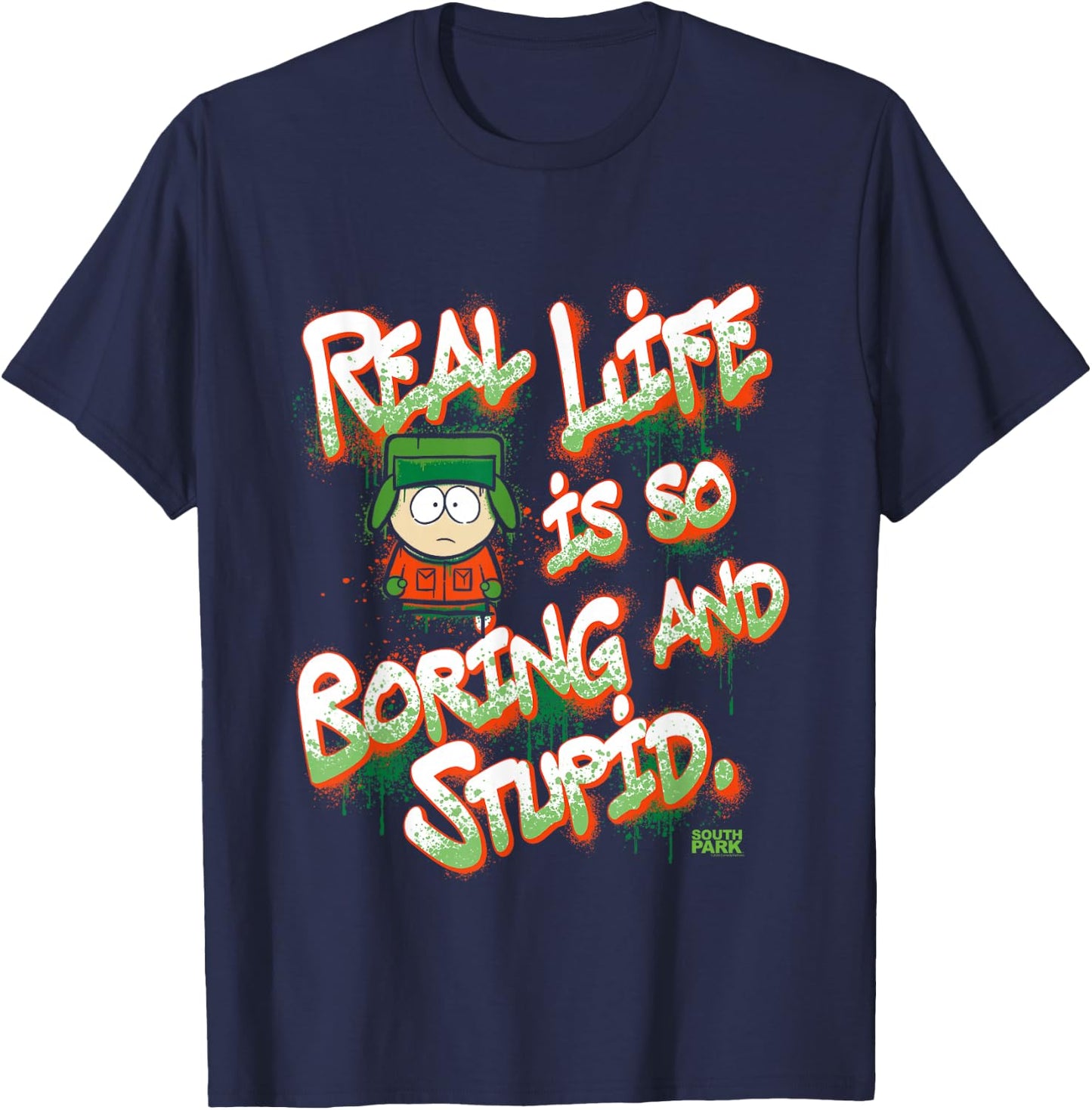 South Park Kyle Real Life Graffiti T-Shirt - T-Shirt | Navy